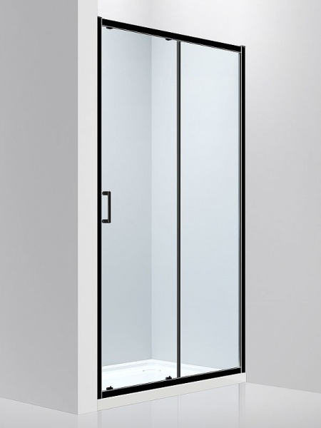 Душевая дверь Abber AG30120B 120x190 профиль Черный стекло прозрачное