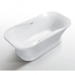 Ванна акриловая AZARIO BORDEAUX 1800x900x600, свободностоящая, в комплекте с сифоном и металлической рамой, белая (BOR18090)