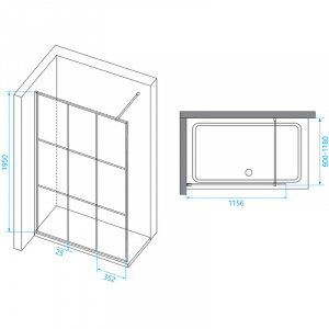 Душевая перегородка RGW Walk In WA-111B 120 411011112-84 профиль Черный стекло прозрачное