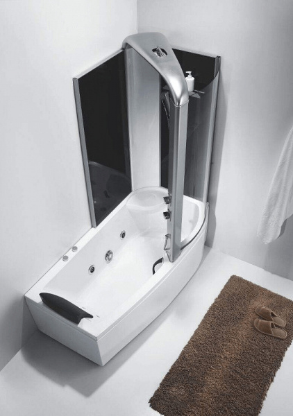 Акриловая ванна со шторкой и душевой системой Orans OLS-BT-9501 170х85 R 9501R00 с гидромассажем