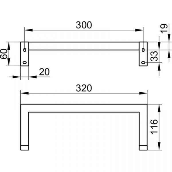 Полотенцедержатель 32 см KEUCO Edition 90 Square 19121010000