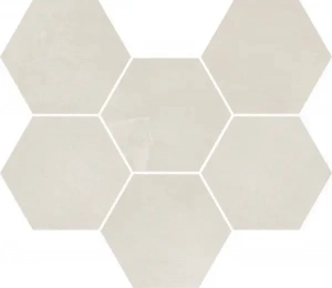 Мозаика Italon 620110000186 Континуум Полар Гексагон / Continuum Polar Mosaico Hexagon 25x29 белая натуральная под бетон
