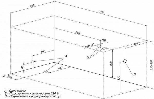 Акриловая ванна Aquanet Grenada 170x80 205398 без гидромассажа