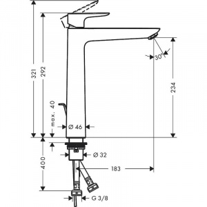 Смеситель для раковины Hansgrohe Talis E 71717340 Черный хром