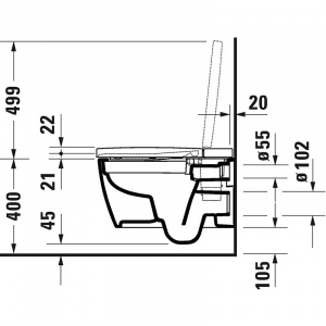 Унитаз Duravit ME by Starck подвесной без сиденья, белый (2510092000)