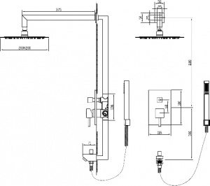 Душевая система RGW Shower Panels SP-54 В 21140854-04 Черная