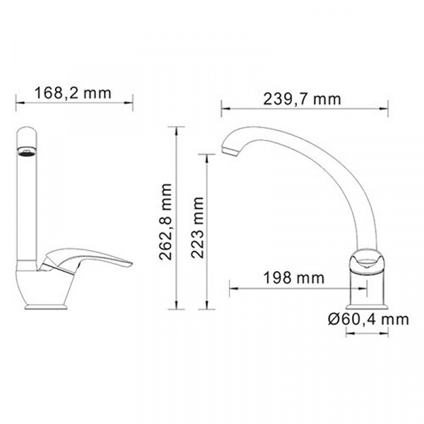 Смеситель для кухни WasserKRAFT Rossel 2807 Хром