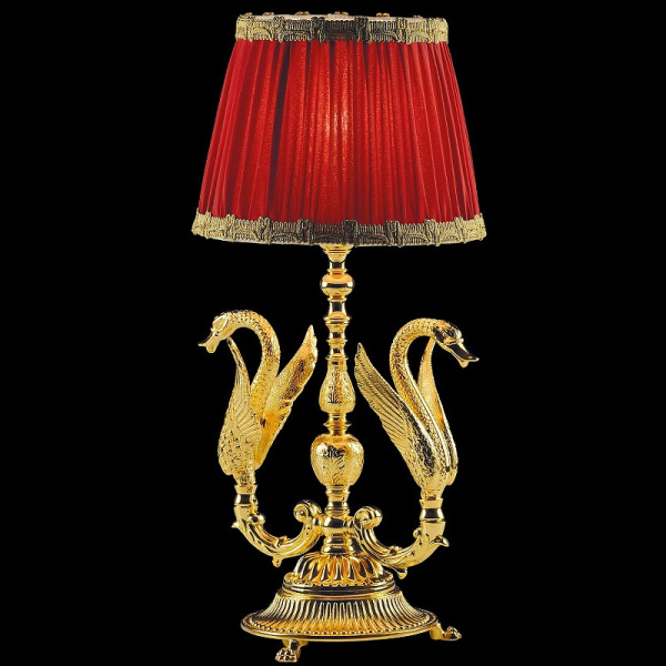 Настольная лампа Migliore Luxor 26142 Золотая и красная