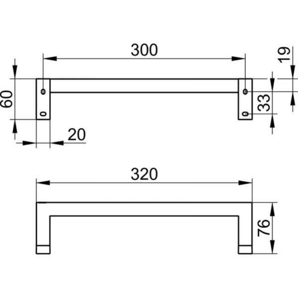 Поручень 32 см KEUCO Edition 90 Square 19107010000