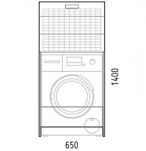 Стойка над стиральной машиной Corozo Денвер 65 SP-00000562 с бельевой корзиной Белая