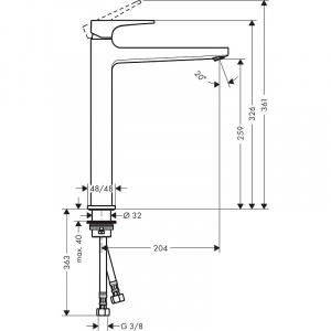 Смеситель для раковины Hansgrohe Metropol 32512140 Шлифованная бронза