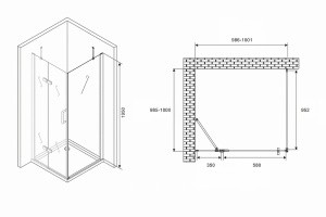 Душевой уголок Abber Zart 100x100 AG08100-S101 профиль Хром стекло прозрачное