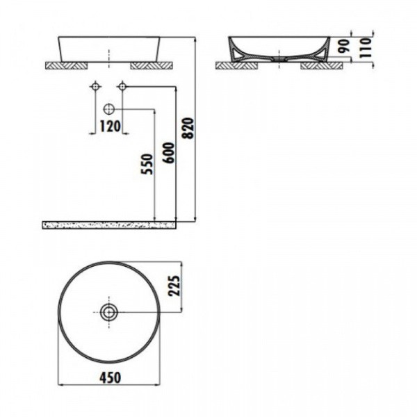 Раковина-чаша Creavit Ultra 45 UL145-00CB00E-0000 Белая