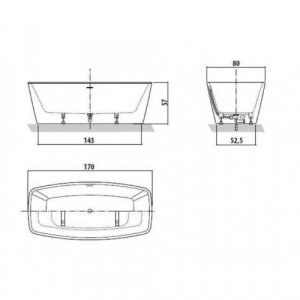 Акриловая ванна Jacuzzi Esprit 170x80 9443815A