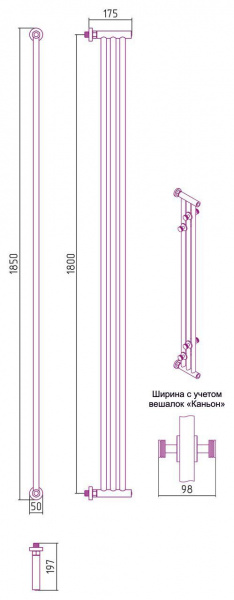 ДР "Хорда ПП" 1800х195 (Матовый черный)