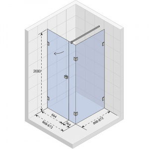 Душевой уголок Riho SZ Scandic NXT X204 90х90 L G001079120 (GX08022C1) профиль Хром стекло прозрачное