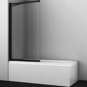 Шторка на ванну WasserKRAFT Dill 100 61S02-100 Fixed профиль Черный стекло прозрачное