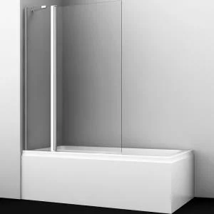 Шторка на ванну WasserKRAFT Berkel 110x140 48P02-110 профиль Хром стекло прозрачное