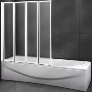 Шторка на ванну Cezares Relax 90 L RELAX-V-4-90/140-P-Bi-L профиль Серый стекло рифленое