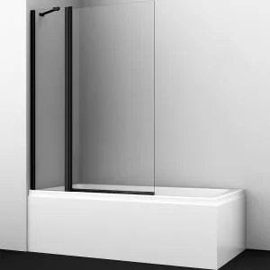 Шторка на ванну WasserKRAFT Berkel 110 48P02-110B профиль Черный стекло прозрачное