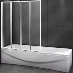Шторка на ванну Cezares Relax 80 RELAX-V-4-80/140-C-Bi профиль Серый стекло прозрачное