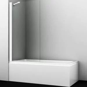 Шторка на ванну WasserKRAFT Berkel 80 48P01-80W профиль Белый стекло прозрачное