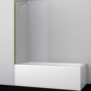 Шторка на ванну WasserKRAFT Aisch 80 55P01-80 профиль Матовое золото стекло прозрачное