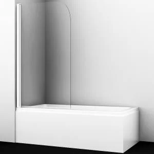 Шторка на ванну WasserKRAFT Leine 80 35P01-80W профиль Белый матовый стекло прозрачное